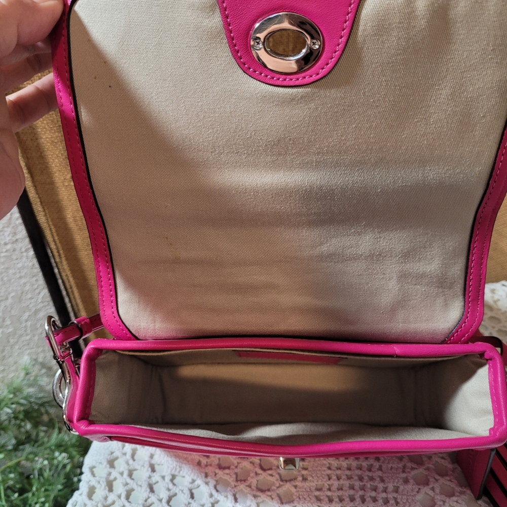 Coach Legacy 19914 Pink Leather Penny Crossbody Bag with Tassel and Handtag - Picture 8 of 13